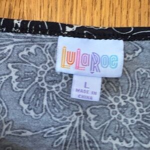 LuLaRoe Black and Gray Floral Top